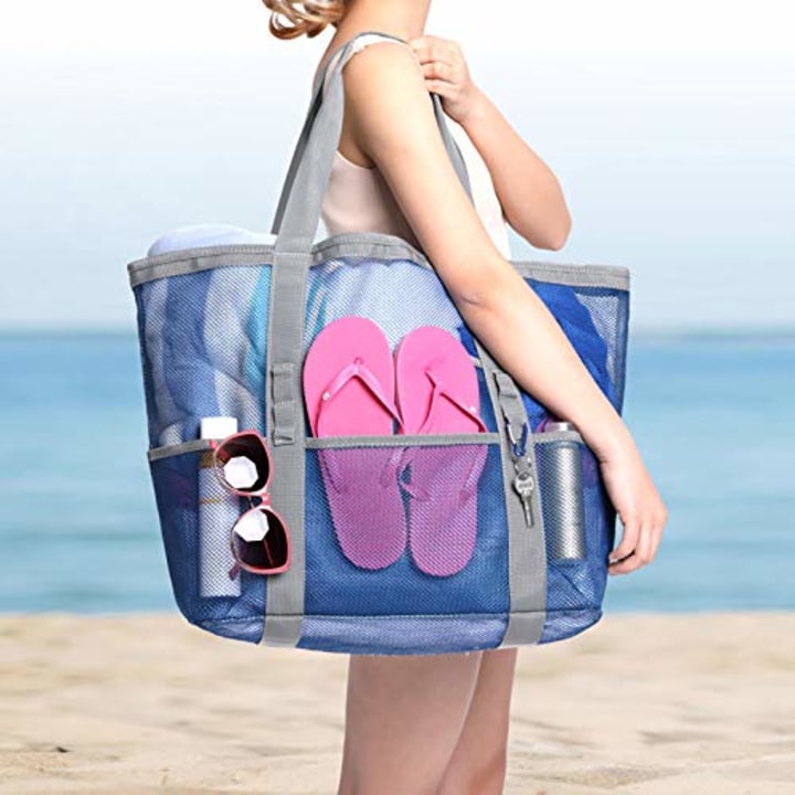 F-Color Oversized Mesh Beach Bag