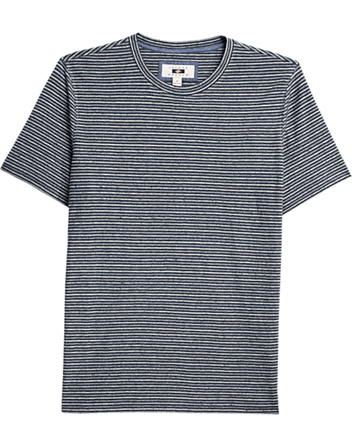 Joseph Abboud Navy Jacquard Stripe Modern Fit T-Shirt