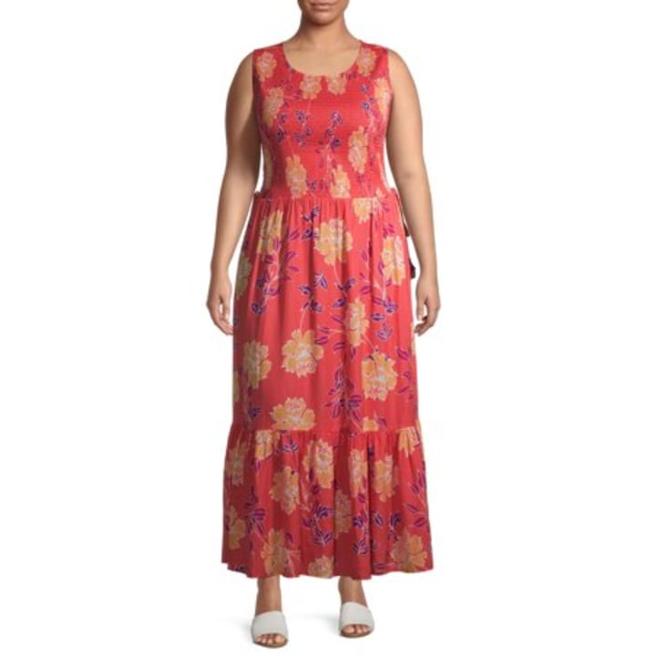 Terra &amp; Sky Women&#039;s Plus Size Smocked Tank Dress
