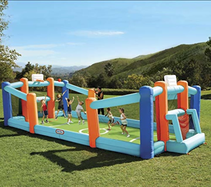 Little Tikes Huge Inflatable Backyard Soccer &amp; Basketball Court