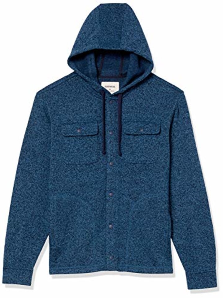 Goodthreads Men&#039;s Sweater-Knit Fleece Long-Sleeve Shirt Jacket