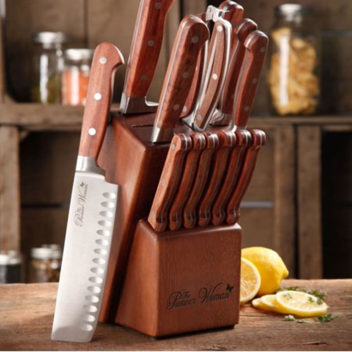 The Pioneer Woman Rustic 14-Piece Cutlery Knife Block Set