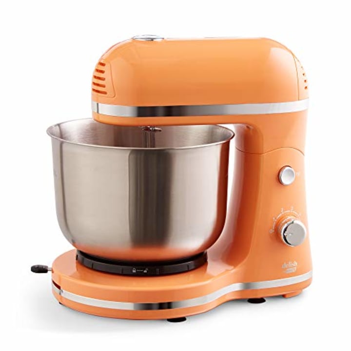 Delish by DASH Compact Stand Mixer, 3.5 Quart with Beaters &amp; Dough Hooks Included - Orange