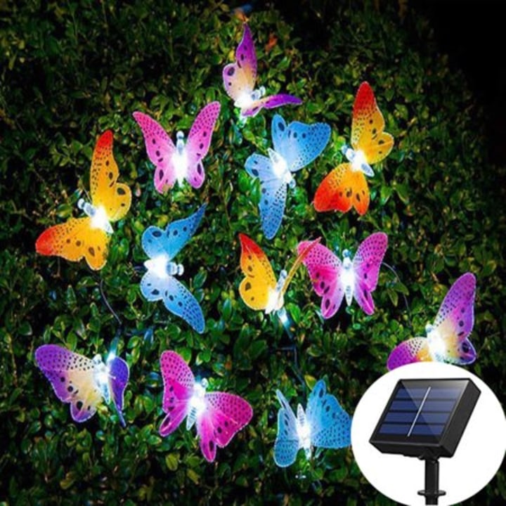 ZTOO Solar String Lights Outdoor, Butterfly Solar Light String Waterproof Decorative Lighting for Patio Garden Yard Party Wedding