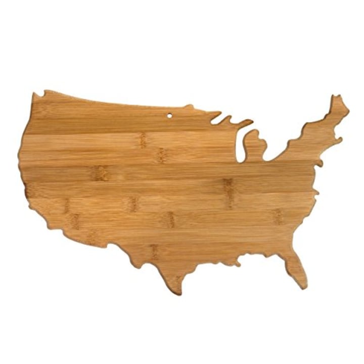 Totally Bamboo United States of America Shaped Bamboo Serving and Cutting Board