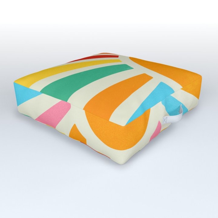 Retro Sunrise: Rainbow Edition Outdoor Floor Cushion