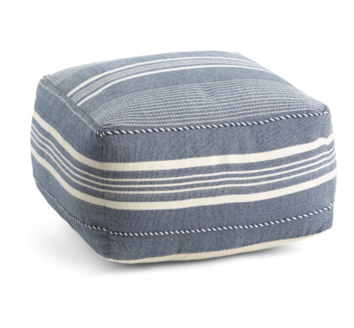 TJ Maxx Indoor/Outdoor Striped Pouf