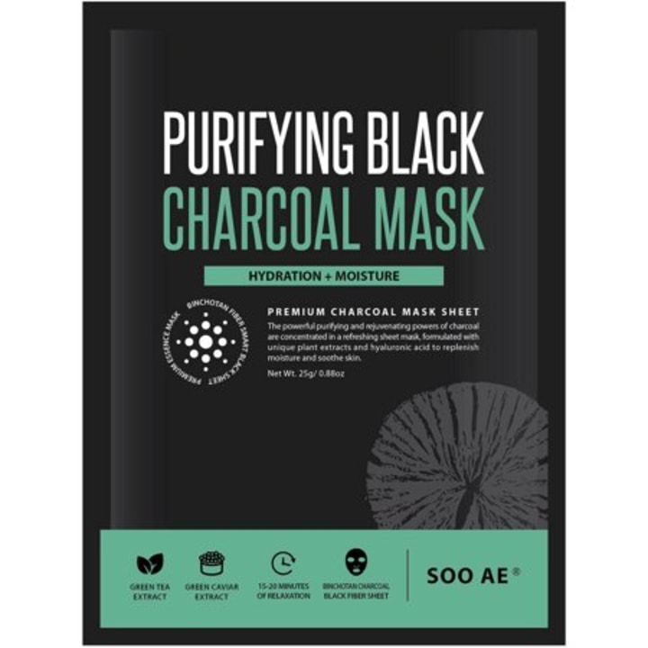 Soo&#039;AE Purifying Black Charcoal Mask Hydration + Moisture, 0.88 oz