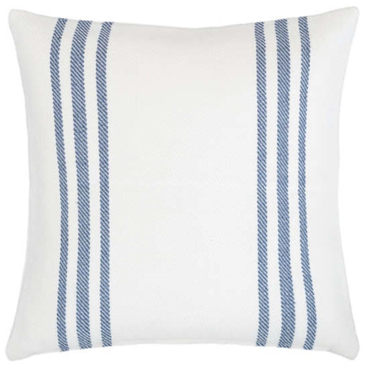 Cape Stripe White/Denim Indoor/Outdoor Pillow