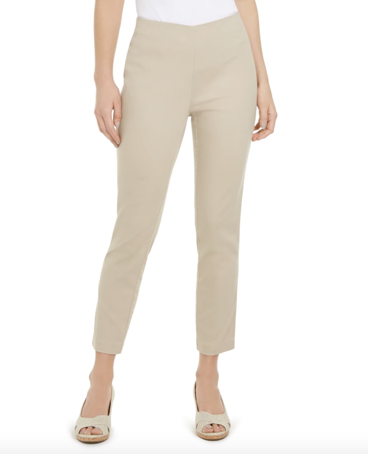 Charter Club Chelsea Twill Tummy-Control Cropped Pants