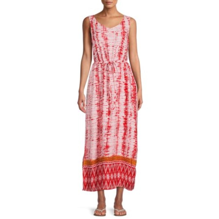 beachlunchlounge Women&#039;s V-Neck Printed Dress
