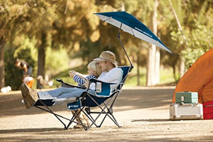 Sport-Brella 3-Position Recliner Chair with Removable Umbrella and Footrest