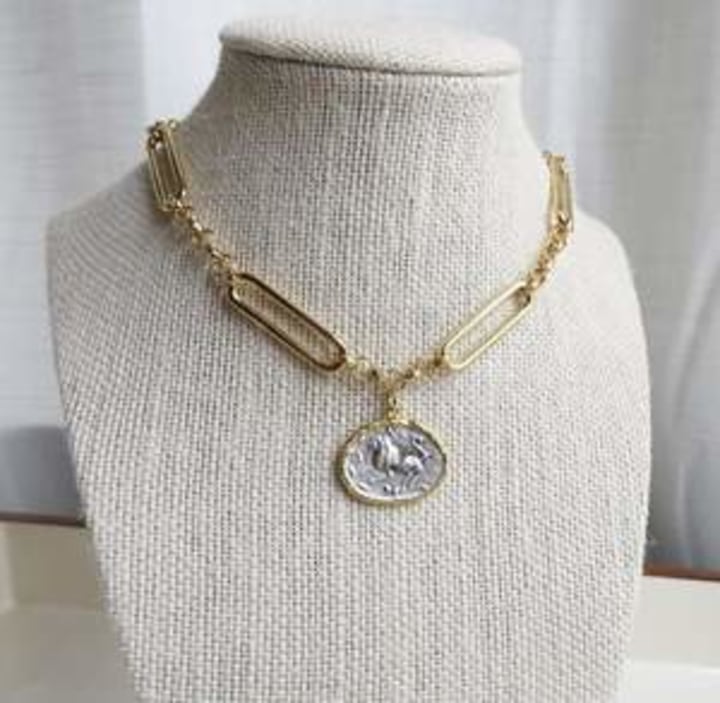 Roman Lion Coin Necklace