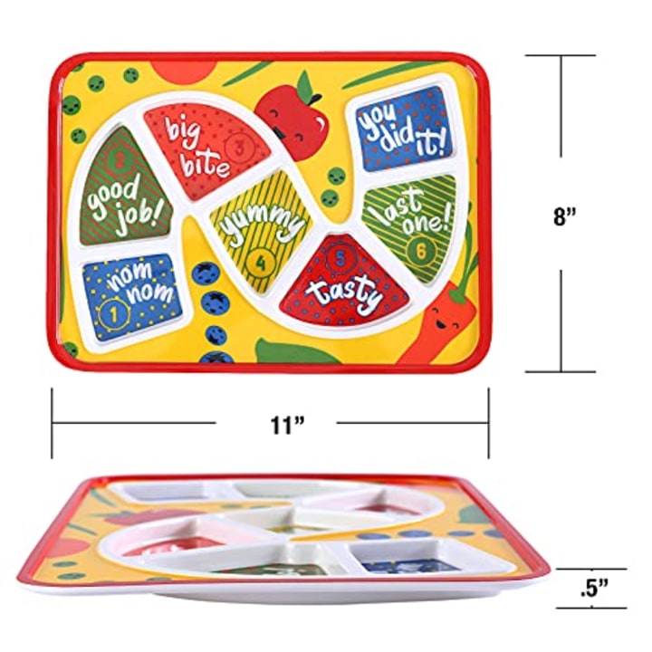 Kids Dinner Plate for Picky Eating: Healthy Constructive Fun Meal Time, Divided Portions