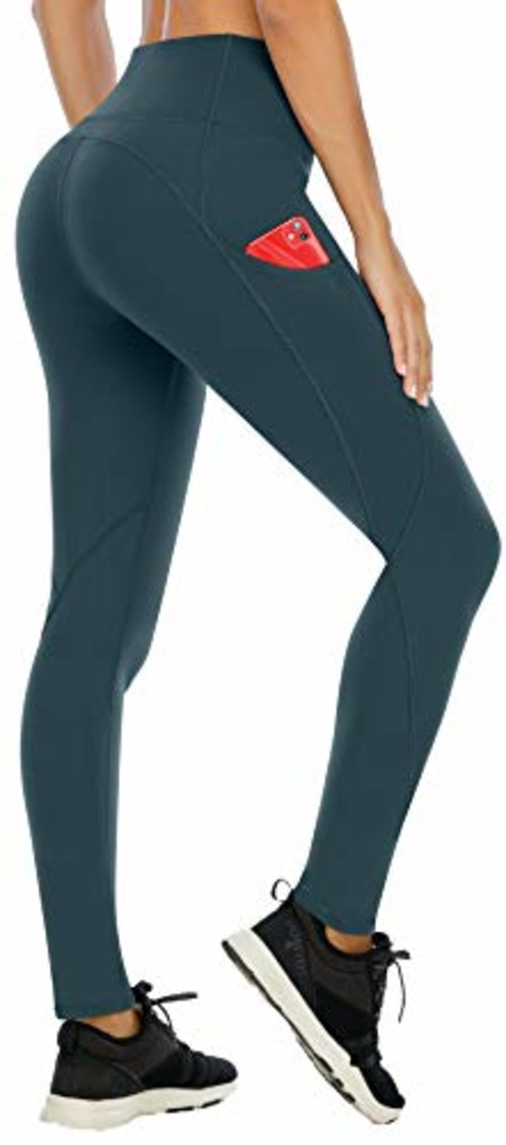 LastFor1 Womens High Waisted Yoga Pants Tummy Control Leggings with Dual Pockets for Workout Running Gym