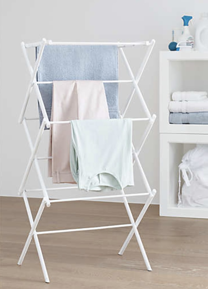 Squared Away Adjustable Wing Arm Laundry Drying Rack