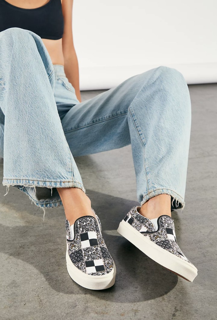 Floral Patchwork Slip-On Sneakers