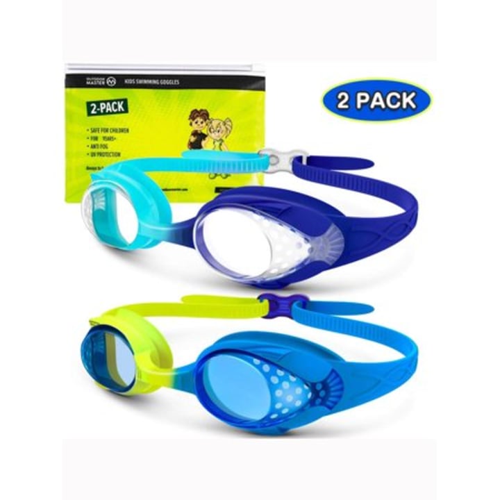 4 Pack Children’s Colored Adjustable Swimming Goggles FOR AGES 4 And Up 