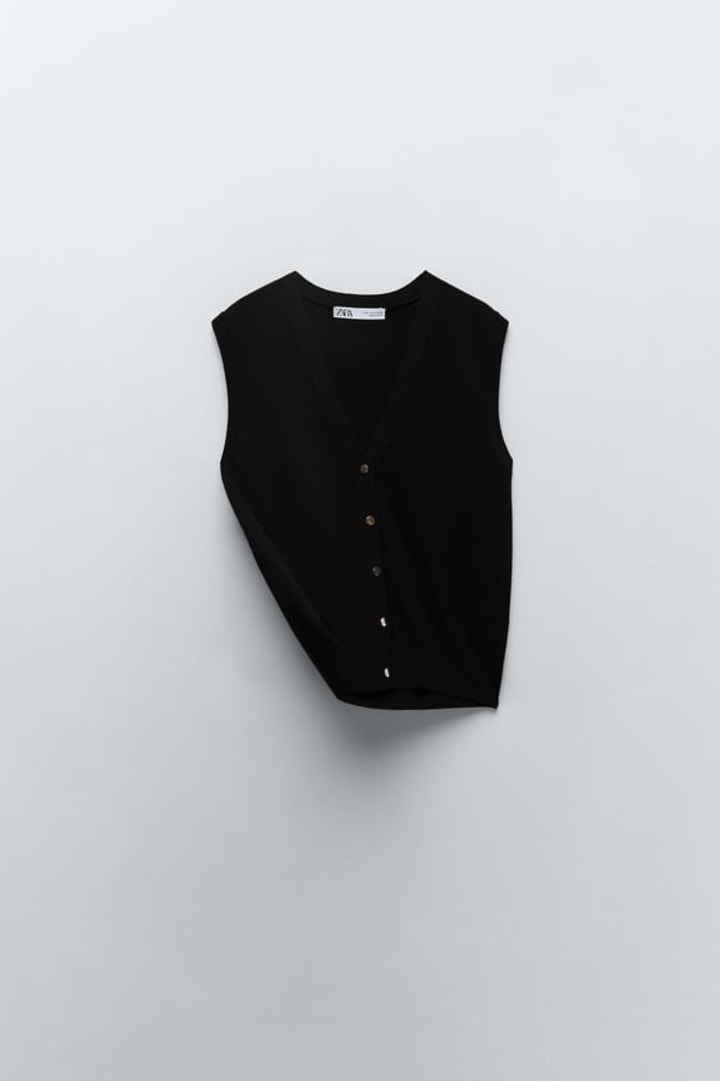 Black sweater clearance vest long