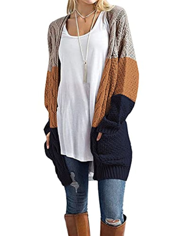 Grecerelle Loose Open Front Cardigan