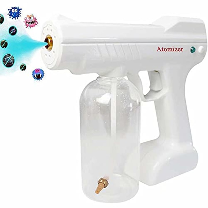Disinfectant Mist Gun, Handheld Rechargeable Nano Atomizer 27oz Large Capacity Electric Sprayer Nozzle Adjustable Fogger for Home, Office, School or Garden