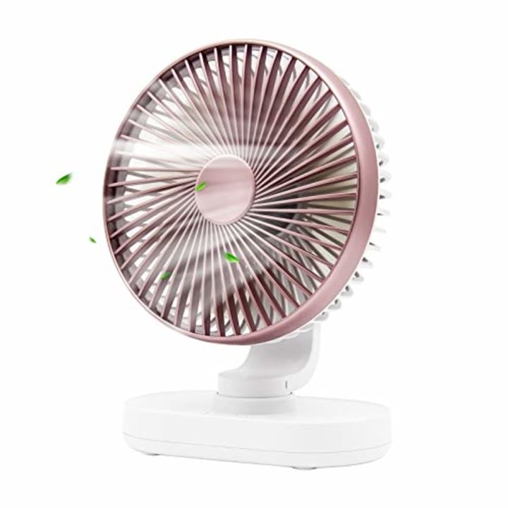 YIHUNION 5 Inch Mini USB Desk Fan Desktop Personal Small Table Cooling Fan Metal Design 360 Degree Rotation and 2 Setting Perfect for Home Office Bedroom Bronze 