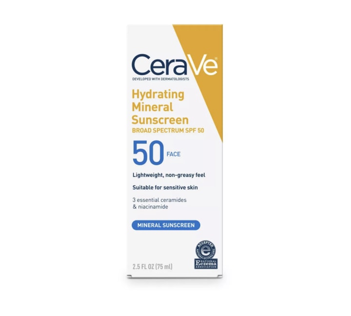 CeraVe Hydrating Mineral Face Sunscreen Lotion