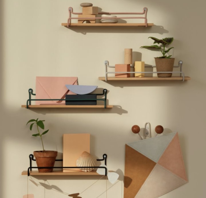 H&M Metal and Wood Wall Shelf