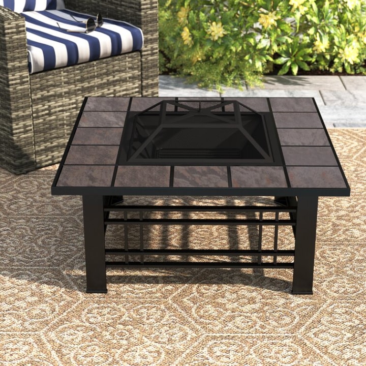 Sol 71 Outdoor Adreanna Steel Wood Burning Fire Pit Table