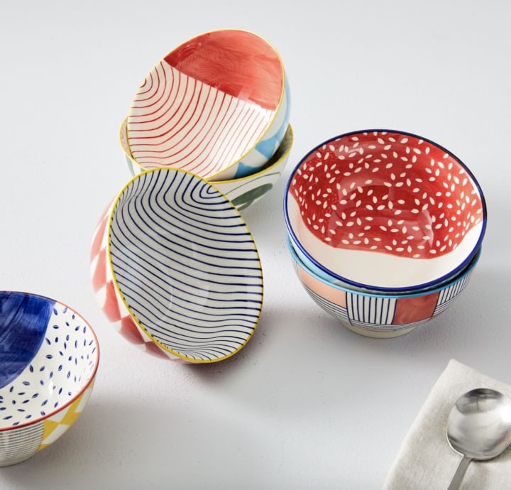 Hand-Painted Pattern Pop Bowls