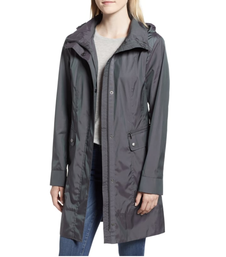 Back Bow Packable Hooded Raincoat