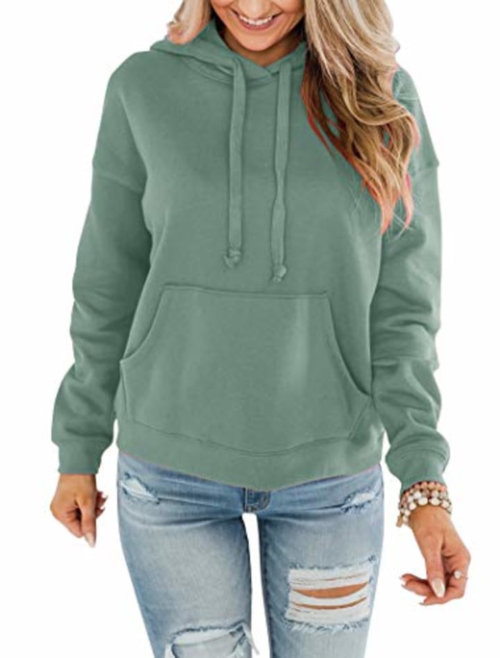 WOMENS WARM WINTER HOODIE HOODED TOP SIZE 8-24 IN 13 COLOURS BA405 