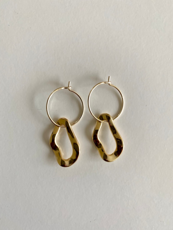 Abstract Gold Hoop Earrings