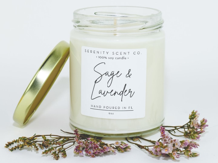 Sage &amp; Lavender Handmade Soy Candle