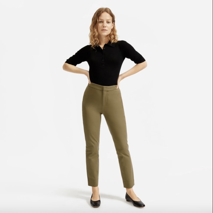 Everlane The Fixed-Waist Stretch Cotton Pant