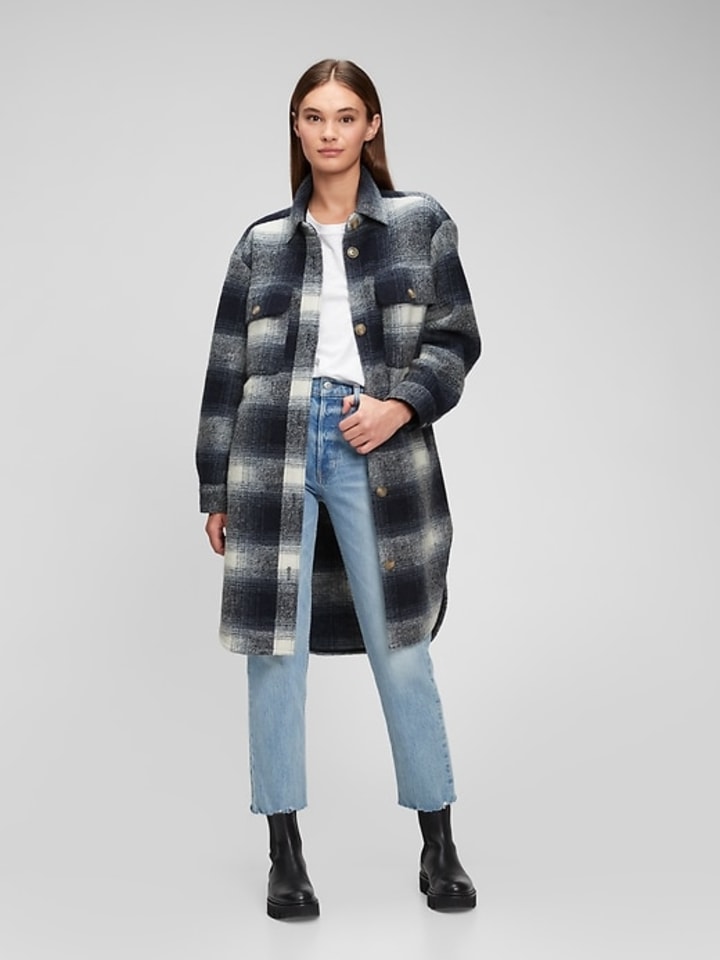 gap plaid shacket