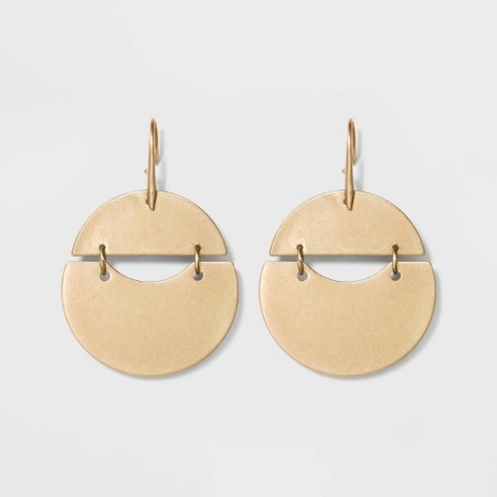 Universal Thread Gold Rounded Shaky Drop Earrings