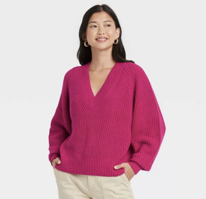 A New Day V-Neck Pullover Sweater