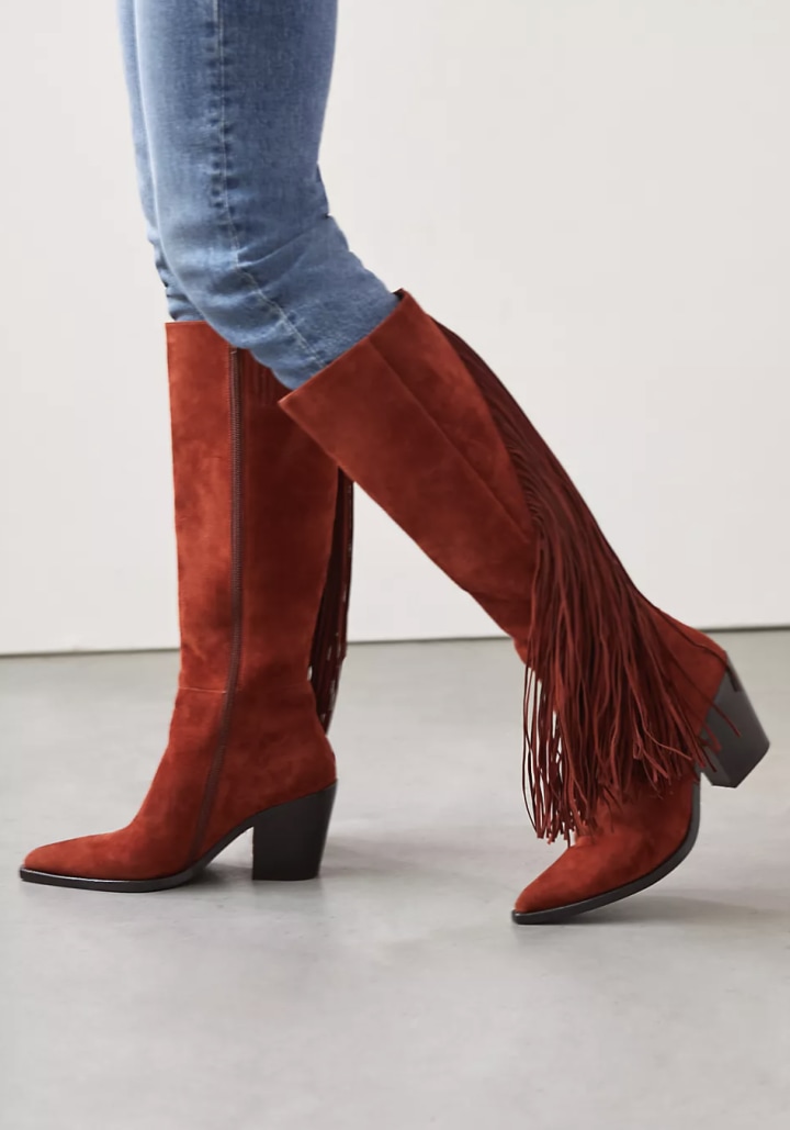 Jeffrey Campbell Fringed Western Boots