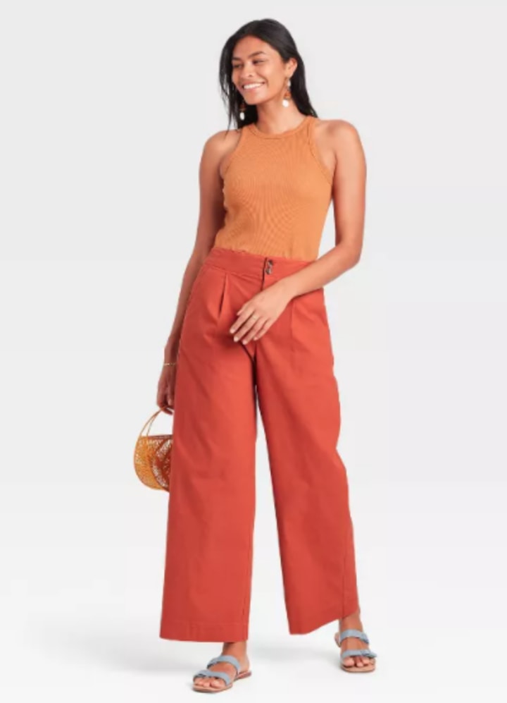 A New Day Women's High-Rise Pleat Front Wide Leg Trousers