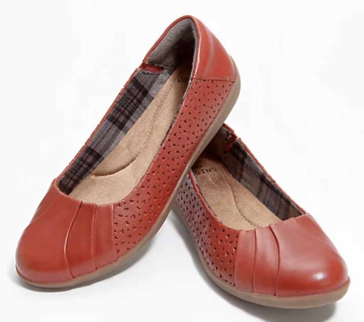 Earth Origins Perforated Leather Flats