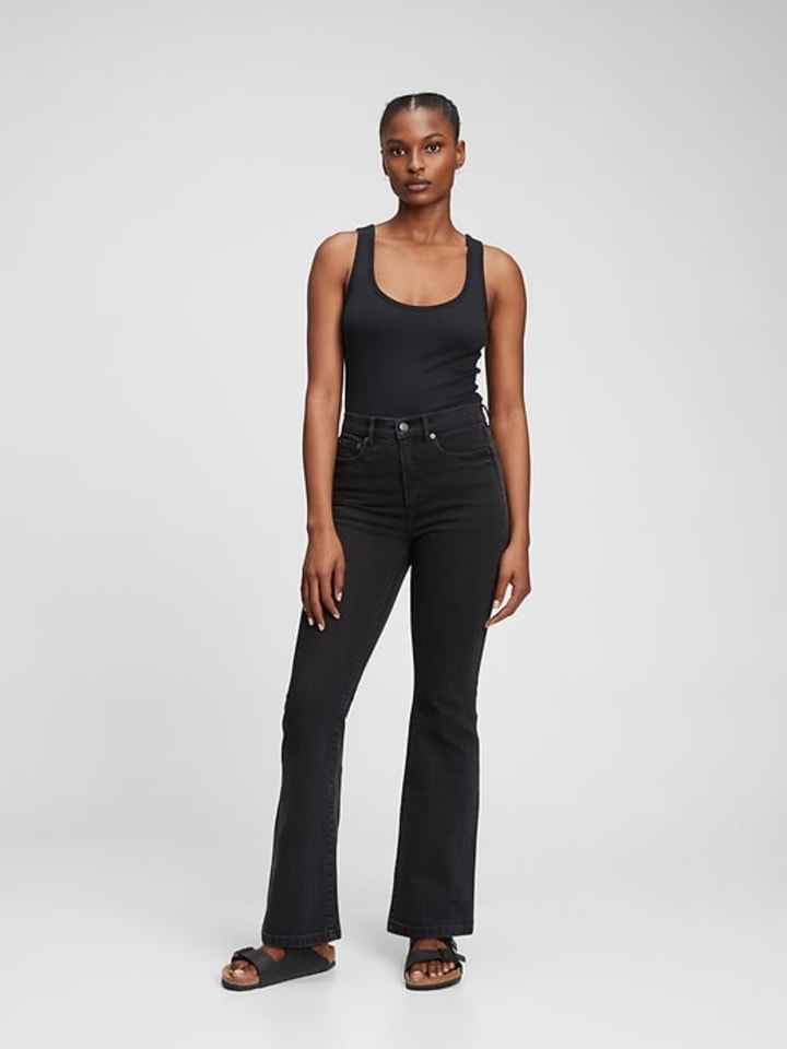High Rise Flare Jeans with Secret Smoothing Pockets