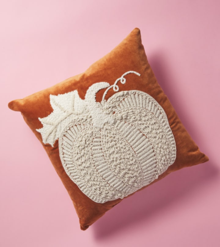 Devi Designs Embroidered Boho Pumpkin Pillow