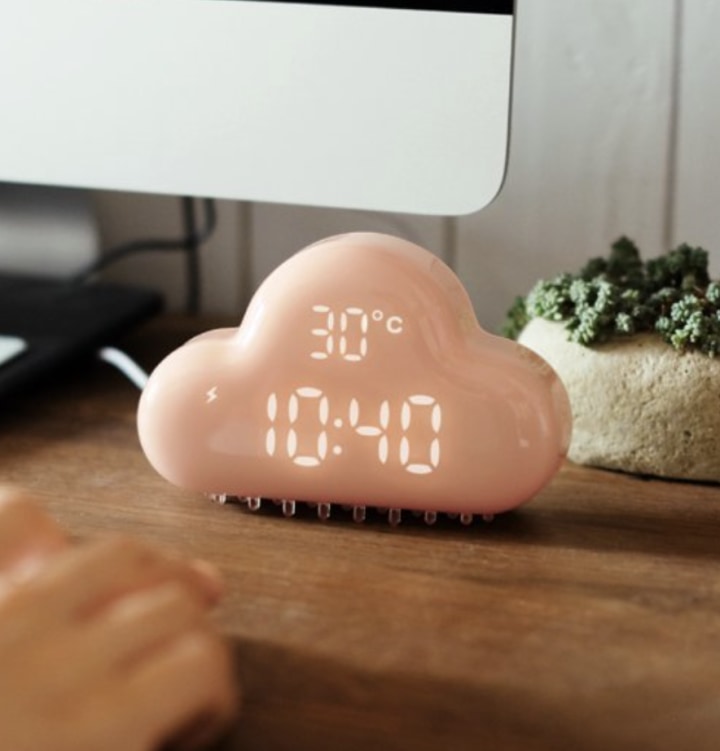 Cloud-Shaped Magnetic Clock Alarm