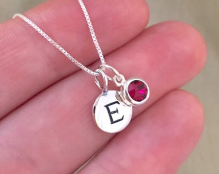 Read the full title Tiny Personalized Birthstone Necklace Gift for Girls - Birthday Gift for Daughter Birthday Niece Young Girl Initial 10th 12th 13th 14th 15th