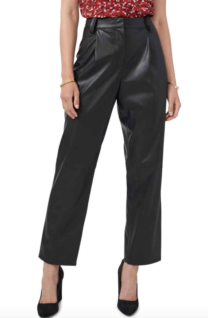 Vince Camuto Straight-Leg Faux-Leather Pants