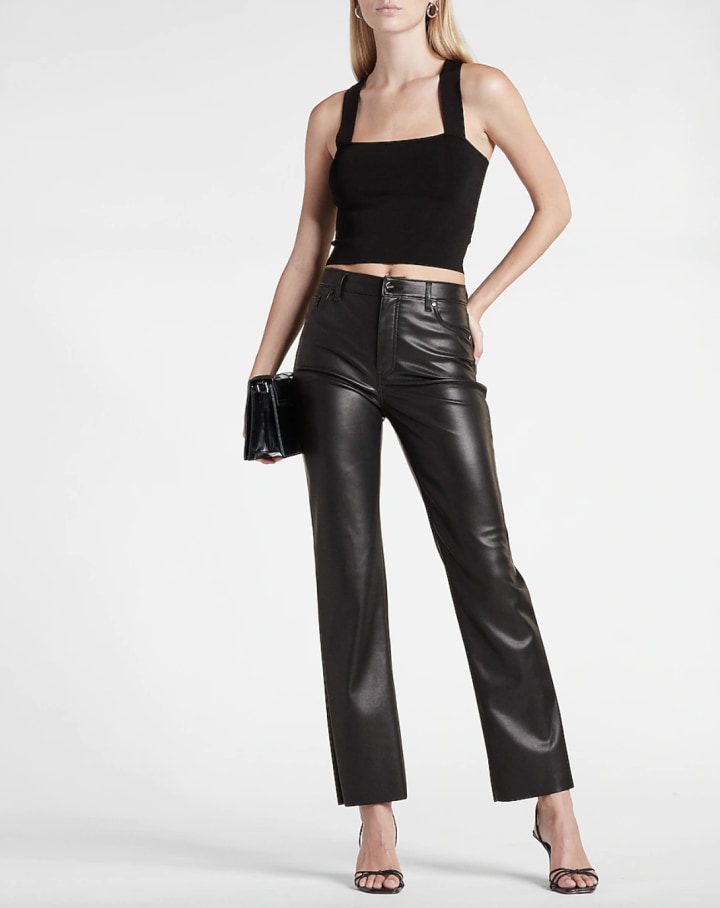 Express Edition Super High-Waisted Faux-Leather Pant