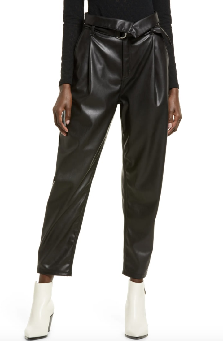 Open Edit Faux-Leather Trousers