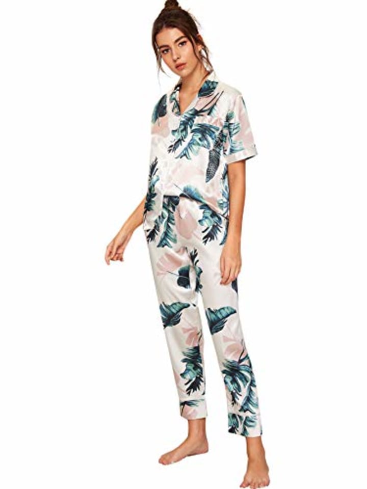 Floerns Silk Pajama Set