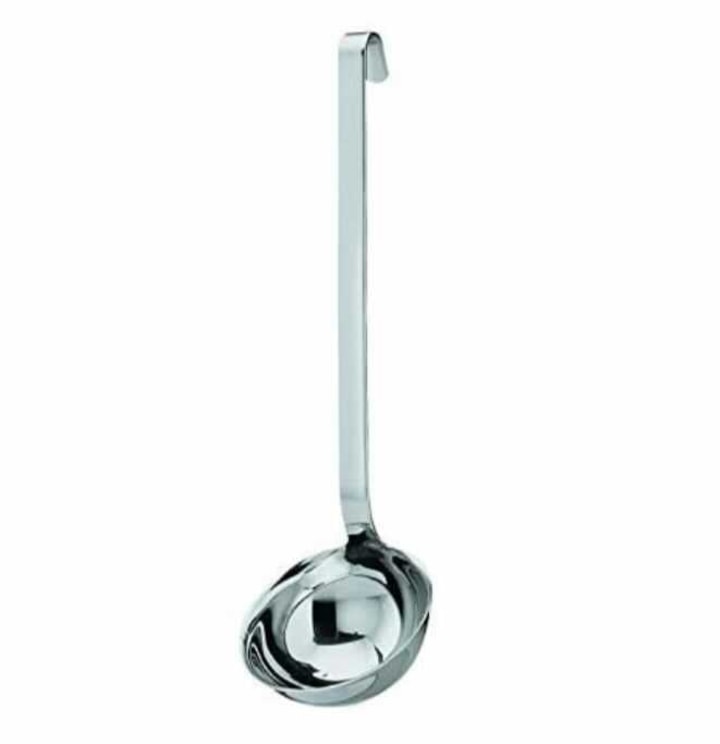Stainless Steel Hooked Handle Ladle with Pouring Rim